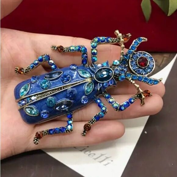 💥 Stunning & gorgeous & colorful scarab beetle brooch 💥 - Picture 6 of 6